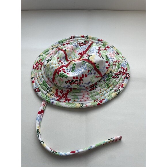Hanna Andersson Baby Bonnet Hat Girl Beach Floral XXS Vacation Sun Protection - Picture 1 of 5